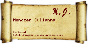 Menczer Julianna névjegykártya